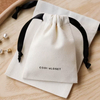 High Quality Cotton Linen Drawstring Jewelry Bag Recyclable Mini Customized Packaging Cotton Pouch With Logo