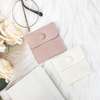 Mini Luxurious Envelope Style Button Packaging Weddings Gifts Custom Logo Printed Soft Faux Suede Jewelry Bag Pouch Mini Small
