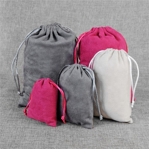 OEM Customized Printing Logo 11 Colors Luxury Jewelry Bags Suede Bag Velvet Gift Pouch for Jewelry Drawstring Bag
