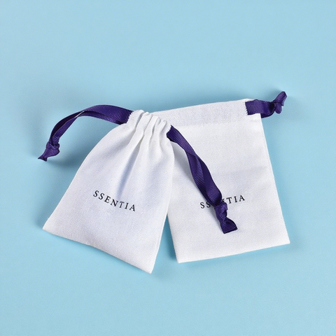 Custom Drawstring Cotton Bags for Underwear Shoes Candy Coffee Food Shopping Promotion Dust Packaging Textile Jewelry Pouch