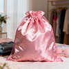 Custom Luxury Silk Swimwear Dust Bags Quality Clothes Packing Drawstring Bag for Lingerie Handbags Satin Bag