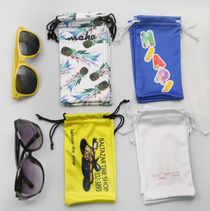 Custom Logo Microfiber Sunglasses Pouch Glasses Wiping Cleaning Cloth Set Wholesale Soft Eyeglasses Drawstring Bag