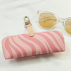 Handmade PU Leather Portable Sunglasses Case with Lanyard Custom Simple Glasses Bag for Eyeglasses Storage