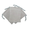 Custom Personalized White Velvet Dust Packaging Pouch Small Eco Friendly Drawstring Jewelry Bag With Logo