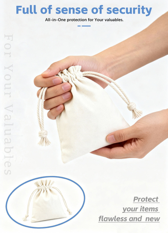 Custom Logo Cotton Dust Bag Brushed Flannel & Muslin Drawstring Pouch for Clothing and Handbags, Multiple Sizes