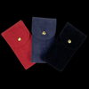 Print Custom Logo Jewelry Pouch Bag Eco Friendly Velvet Microfiber Suede Jewelry Pouch Button Necklace Pouch Gift Bag
