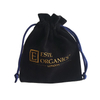 Custom Logo Printed Luxury Velvet Jewelry Bag Drawstring Pouch Soft Fabric Gift Packaging for Necklace Earrings Rings Bracelet