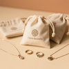 Custom Cotton Jewelry Pouch Drawstring Bag Small Canvas Twill or Muslin Gift Bag for Necklace Ring with Logo