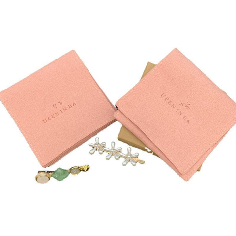 Yu Custom Microfiber Jewelry Pouch with Envelope Style Band Earrings Accepts Touch and Debossed Printing for Gift Display