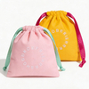 Recyclable Custom Logo Cotton Twill Drawstring Packaging Bag High End Gift Jewelry Pouch Soft Perfume Dust Bag