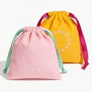 Recyclable Custom Logo Cotton Twill Drawstring Packaging Bag High End Gift Jewelry Pouch Soft Perfume Dust Bag