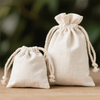 Wholesale Cotton Linen Pouch and Webbing Bag with Cotton Rope Drawstring Natural Eco Friendly Gift Packaging