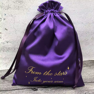 Custom Printed Satin & Organza Jewelry Pouch Jute Drawstring Ring Necklace Storage Bag for Gift Packaging