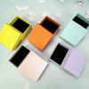 Custom Logo Travel Jewelry Case Square Pattern Storage Ring Earring Jewelry Box with Cardboard Paper Lids