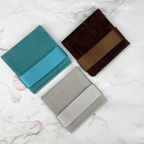 Fashion Style Jewelry Pouch with Card Printed Small Envelope Flap Package Pouch Luxury Microfiber Necklace Jewelry Bag