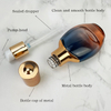 Deluxe 30 50g 30 50 100 150ml Empty Glass Cosmetic Bottles Round Blue Orange Skin Care Lotion Cream Packed with Pumps Packaging
