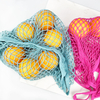 Custom Eco-Friendly Organic Cotton Mesh Bag for Shopping Reusable Fruit Grocery Net with Custom Logo for Organic Produce