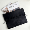 Custom Luxury Black Silk Satin Dust Bag Jewelry Packaging Pouch Gift Storage Bags Drawstring Pouch With Embroidery