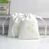 Custom Logo Recyclable Velvet Suede Jewelry Gift Bag High Quality Flannel Pouch Jewelry Soft Drawstring Gold Stamping