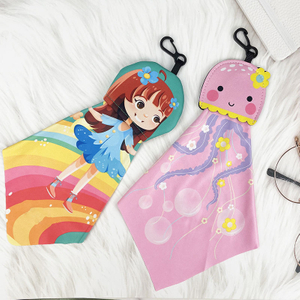 Digital Printing Microfiber Sunglasses Cleaning Cloth with Key Chain Pouch Solid Color Keychain Glasses Cloth