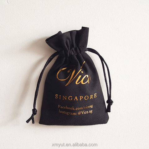 Custom Suede Jewelry Drawstring Pouch with logo Wholesale