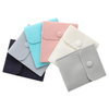 Custom Logo Suede Microfiber Envelope Button Bag Perfume Gift Crystal Storage Bag Jewelry Packaging Pouch