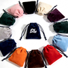 Customized Small Velvet Drawstring Bag Flannel Jewelry Bag with Logo Recyclable Gift Storage Bag for Screen Printing