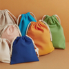 Eco-Friendly Customized Cotton Drawstring Bag Stock White Colorful Blank Canvas Cotton Pouch for Gift Wrapping Storage