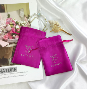 Custom Satin Jewelry Storage Bags Drawstring Purple Satin Silk Bag Jewelry Bags Textile Packaging With Logo