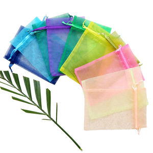 Customized Logo 9*12 CM Organza Storage Bag 22 Colors Transparent Jewelry Pouch Packaging for Gifts & Gifts Storage