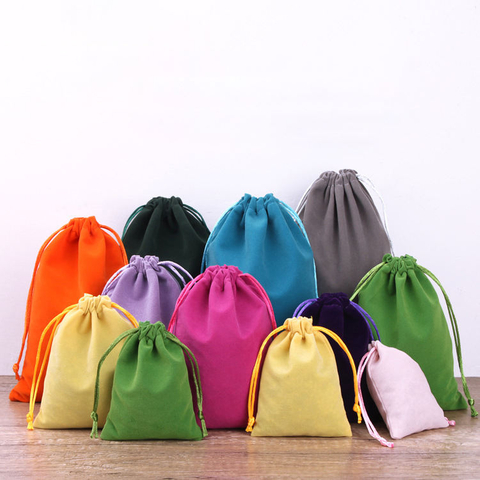 Hot Sale 7*9cm Velvet Cosmetic Earring Pouch Custom Printing Ribbon Strings Gift Candle Perfume Jewelry Velvet Pouch