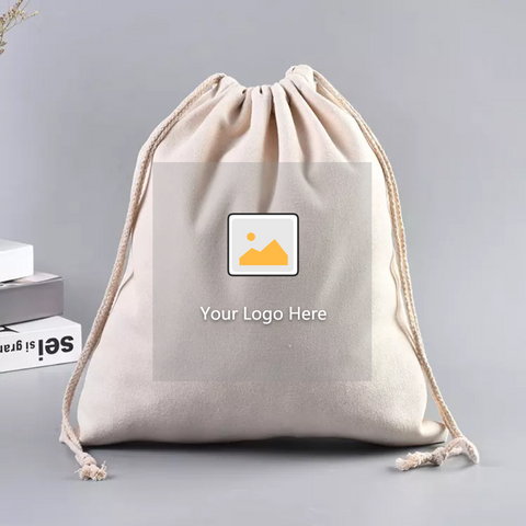 Customized Luxury White Cotton Flap Dust Bag Organza Drawstring for Handbag and Clothes for Gift Packaging