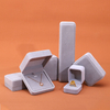 High End Quality Gray Grey Velvet Necklace Earring Ring Jewelry Packaging Box Flannel Ornament Gift Velvet Storage Jewellery Box