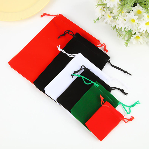 Drawstring Velvet Bag for Jewelry Glasses Headphones Comb & Cosmetic Packaging Customizable Wholesale Printed Logo