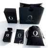 Luxury Custom Logo Printed Black Paper Jewelry Perfume Boxes Set for Gift Ring Display Jewelry Packaging Pouch & Cards