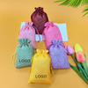 Recyclable Custom Linen Drawstring Pocket Crystal Sachet Bag Perfume Medal Jewelry Bag Jute Gift Jewelry Pouch with Logo