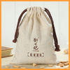 Customized Logo Printed Cotton Linen Drawstring Bags Double Drawstring Shopping Gifts Bag Canvas Cotton Bags