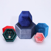 Soft Candy Color Velvet Jewelry Box Fashionable Hexagon Pendant Earrings Necklace Wedding Ring Storage Packaging Gift Girls