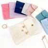 Custom Print Logo Stylish Envelope Packaging Jewelry Necklace Pouch Bag White Envelope Microfiber Jewelry Pouches