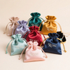 Customization Printing Silk and Satin Jewelry Drawstring Bag Pouches Collection with Logo in Multiple Colors