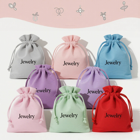 Custom Luxury Dust-proof Cotton Bag Eco-friendly Cotton Canvas Jewelry Packaging Pouches with Logo for Promotion