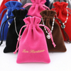 Wholesale Velvet Jewelry Pouches and Bags for Business Packaging Shipping Custom Pink Black Red Gray Brown