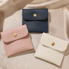 Custom Logo PU Leather Jewelry Pouch Earrings Ring Necklace Envelope Jewelry Packaging Button Bag Jewelry Gift Packaging Bag