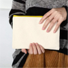 Custom Cotton Canvas Chain Pencil Bag Student Drawing Stationery Bag Black White Cotton Storage Hook Rope Makeup Bag Pouch