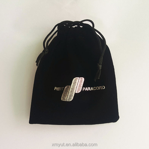 Custom Logo Printed Luxury Velvet Jewelry Bag Drawstring Pouch Soft Fabric Gift Packaging for Necklace Earrings Rings Bracelet