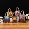 Eco Friendly Laminated Hemp Bag Custom Printing Wholesale Natural Linen Tote Bags Jute Helloween Shopping Bag