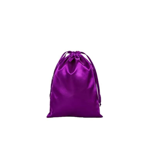 Wholesale Drawstring Jewelry Gift Silk Satin Pouch Hair Extension Packaging Black Satin Bag with Customized logo