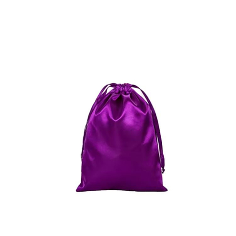 Wholesale Drawstring Jewelry Gift Silk Satin Pouch Hair Extension Packaging Black Satin Bag with Customized logo