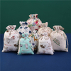 Recyclable Custom Printed Logo Cotton Linen Drawstring Storage Bags Jewelry Gift Packaging Pouch with Clothes Underwear