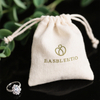 White Cotton Jewelry Drawstring Bag and Linen Fabric Pouch for Branded Packaging with Grosgrain Style and Canvas Material